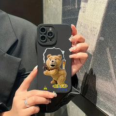 Teddy Bear Couple Cartoon Phone Case for iPhone