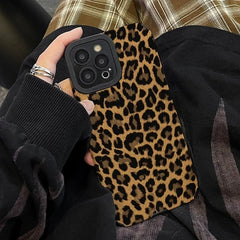 Brown Leopard Silicone Phone Case for iPhone