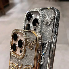 Diamond Butterfly Clear Phone Case