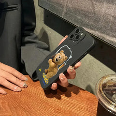 Teddy Bear Couple Cartoon Phone Case for iPhone