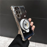 Luxury Airbags Plating Magnetic Transparent Case for Samsung Galaxy Shockproof Camera Lens Protection