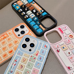 3D Cartoon Kitty Bread Phone Case with Holder & Lanyard