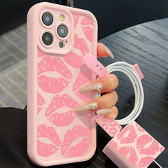 Colorful Heart Pattern Pink Phone Case
