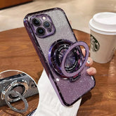 Magnetic Glitter Magsafe Case with Ring Kickstand