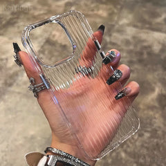 Clear Corrugated Silicone Case for iPhone