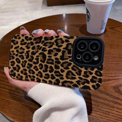 Brown Leopard Silicone Phone Case for iPhone
