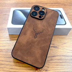 Retro PU Leather Deer Phone Case for iPhone