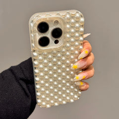 Macaron Color Pearl Beads Phone Case