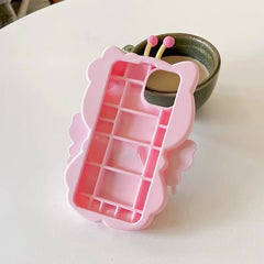 3D Hello Kitty Silicone Case Sweet Flower Cartoon Cover For iPhone