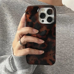 Retro Amber Leopard Print Phone Case for iPhone