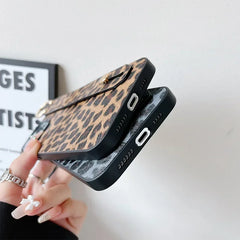 Leopard Print Wrist Strap Phone Case