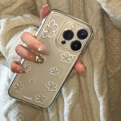 White Flower Clear Phone Case