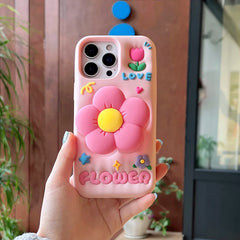 3D Floral Case with Stand for iPhone