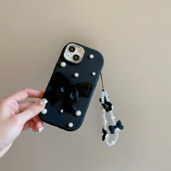 Pearl Bow Chain iPhone Case