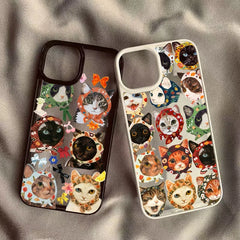Colorful Cat Clear Phone Case for iPhone