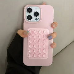 Suction Cup Litchi Pattern Phone Case for iPhone