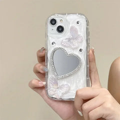 Butterfly Glitter Phone Case with Mirror