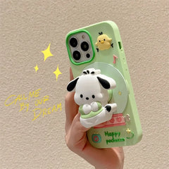 3D Kuromi & Melody Case with Holder for iPhone