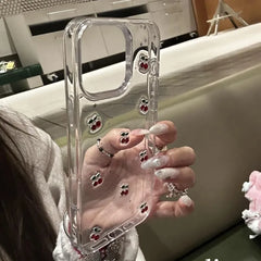 Cherry Glitter Clear iPhone Case