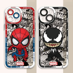 Marvel Spider-Man & Venom Clear Phone Case for iPhone