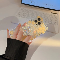 INS Floral Phone Case with Holder For iPhone