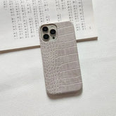 Crocodile Pattern PC & Leather Phone Case