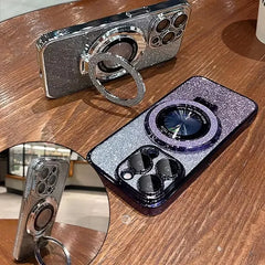 Magnetic Glitter Magsafe Case with Ring Kickstand