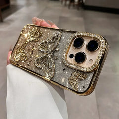 Diamond Butterfly Clear Phone Case
