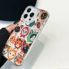 Colorful Cat Design Phone Case for iPhone
