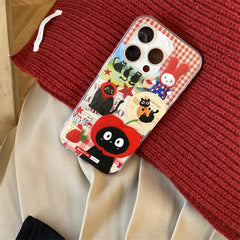 Red Apple Cat Cartoon Phone Case