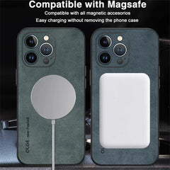 MagSafe Leather Shockproof Case for iPhone