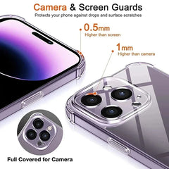 Clear Shockproof Silicone Case for iPhone 6–16 Series