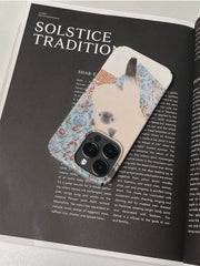 Vintage Siamese Cat Artistic Phone Case for iPhone