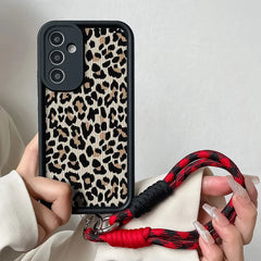 Leopard Wrist Strap Samsung Case