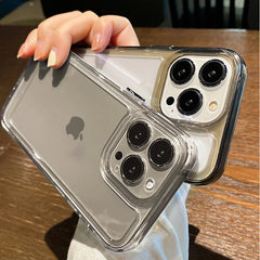 Transparent Acrylic Case with Metal Buttons for iPhone