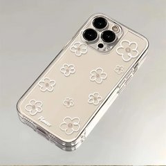 White Flower Clear Phone Case