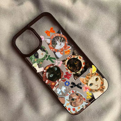 Colorful Cat Clear Phone Case for iPhone