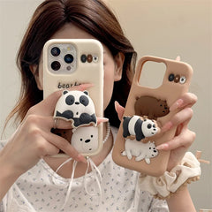 Kawaii Bear Case with Holder for iPhone