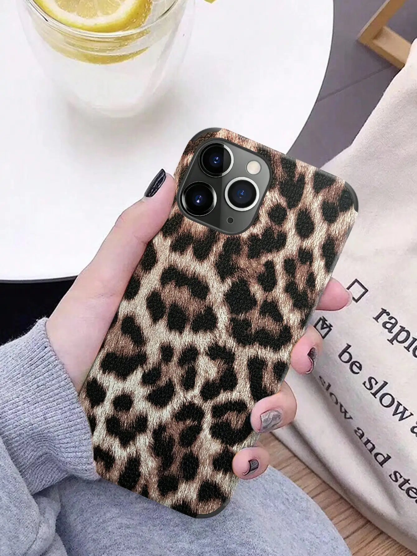 Leopard Print PU Leather Shockproof Phone Case