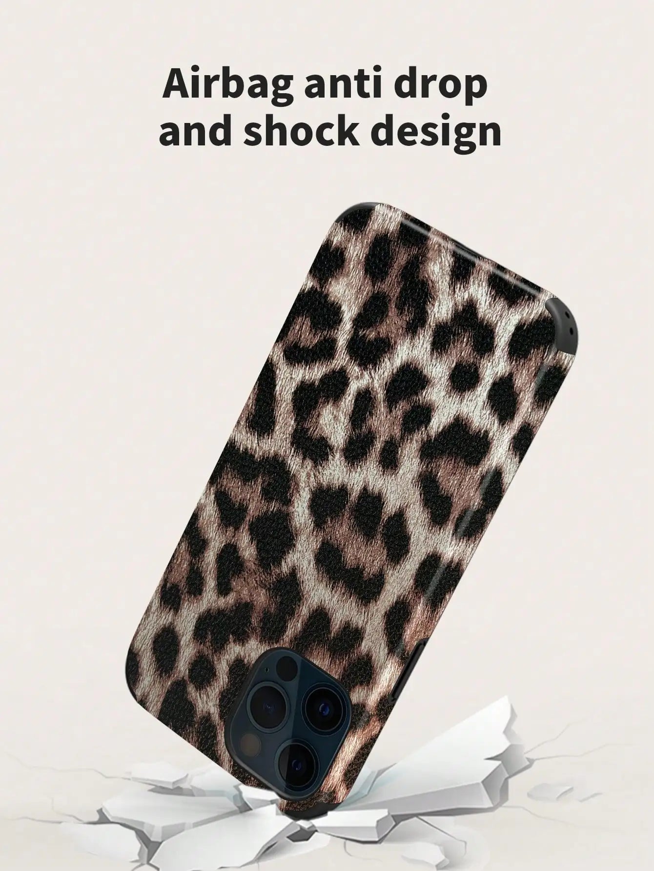 Leopard Print PU Leather Shockproof Phone Case