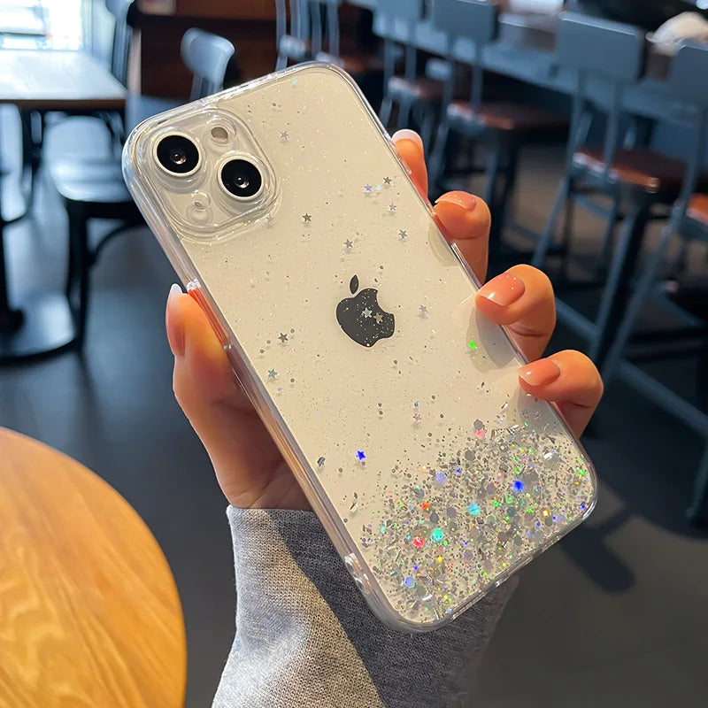 Gradient Glitter Clear Phone Case