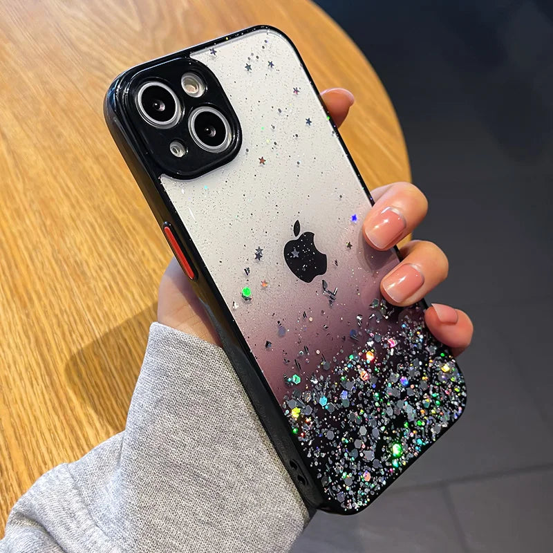 Gradient Glitter Clear Phone Case