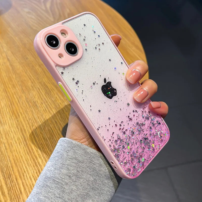 Gradient Glitter Clear Phone Case