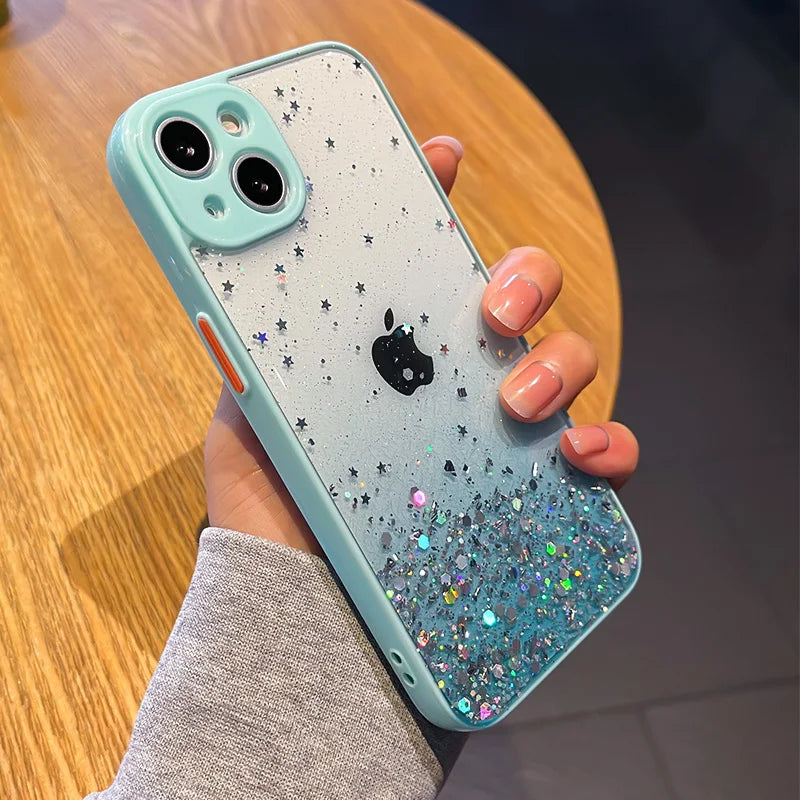 Gradient Glitter Clear Phone Case