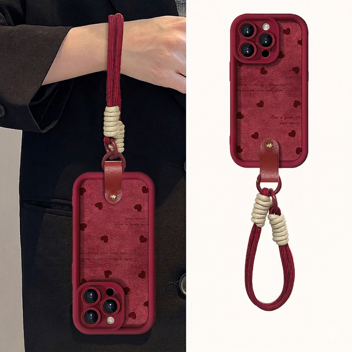 Cute Wrist Strap Phone Case – Anti-Drop Protection for iPhone
