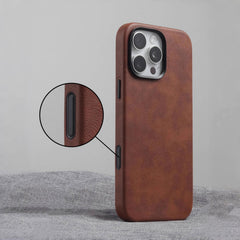 Retro Crazy Horse Leather MagSafe Phone Case for iPhone