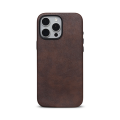 Retro Crazy Horse Leather MagSafe Phone Case for iPhone