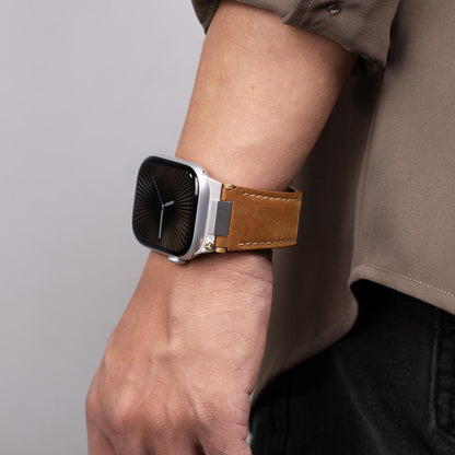 Mecha Leather Folding Clasp Band for Apple Watch
