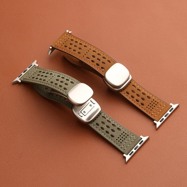 Perforated Leather Magnetic Band for Apple Watch