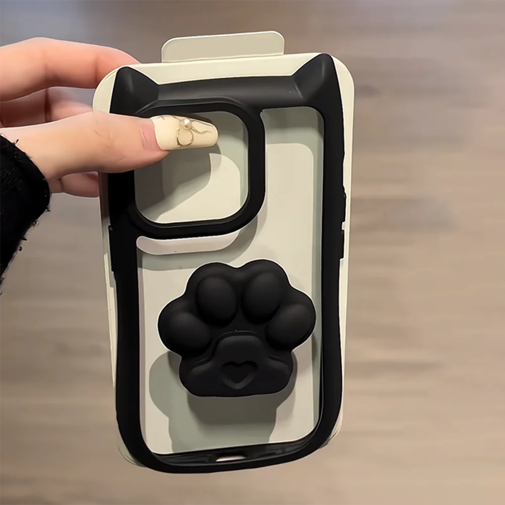 Cat Ears Clear Silicone Phone Case for iPhone